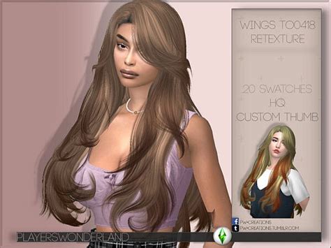 Wings To0418 Hair Retexture By Playerswonderland The Sims Resource