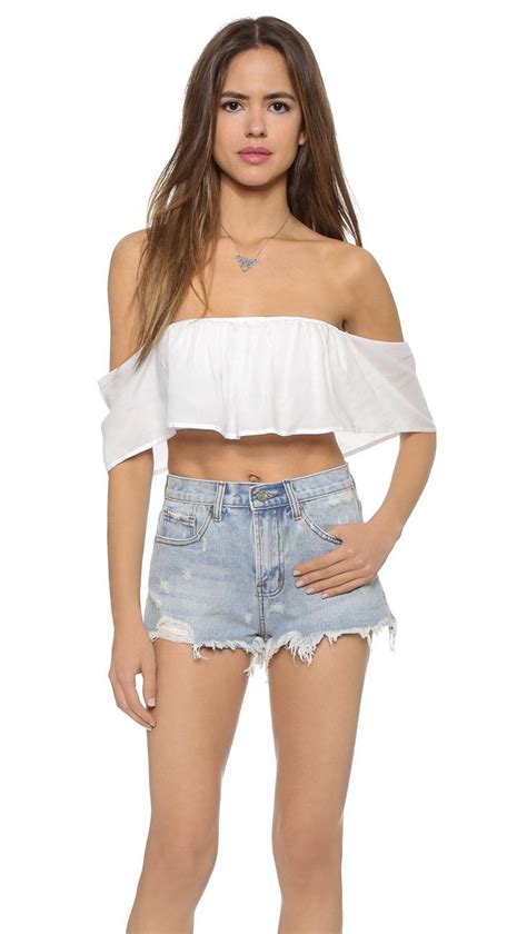 Shop Your Ultimate Summer Wardrobe For Under Crop Tops Off Shoulder Crop Top Shoulder