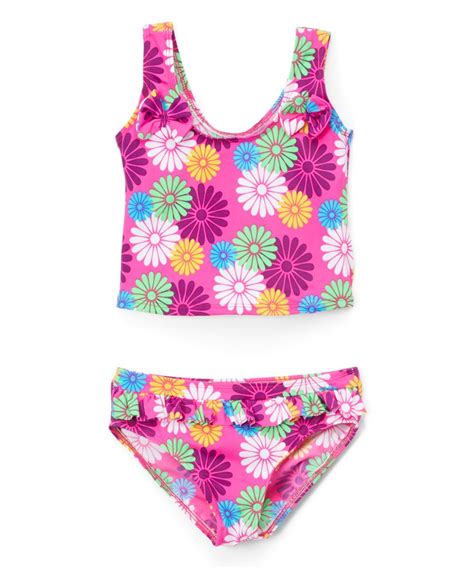 This Oxygen Fuchsia And Yellow Daisy Tankini Top And Bottoms Toddler