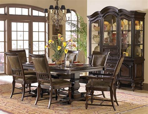 Rustic Burnished Oak Finish Formal Dining Table Woptions