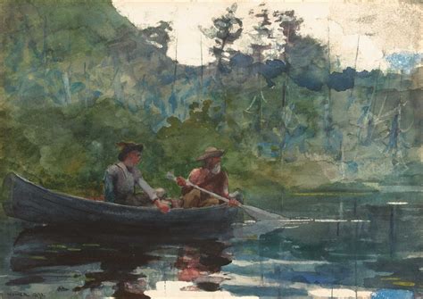 Winslow Homer Canoeing In The Adirondacks 1892 Winslow Homer