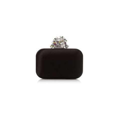 Black Satin Box Clutch Bag 2550 Liked On Polyvore Featuring Bags