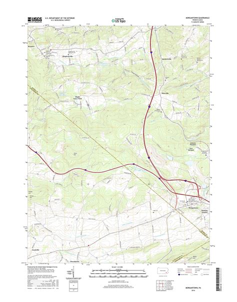 Mytopo Morgantown Pennsylvania Usgs Quad Topo Map