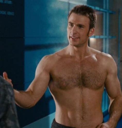 Chris Evans Shirtless Hairy Chest Muscular Guy Counseling