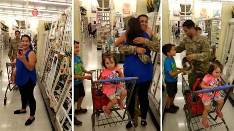 Soldier Surprises His Sister In A Supermarket Youtube