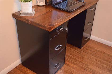 Diy desk from filing cabinets — interior redoux. An Inviting Home: A DIY Desk!