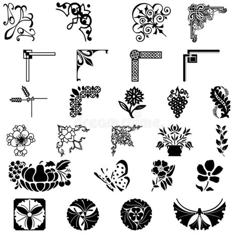 Ornamenti Floreali Classici Illustrazione Vettoriale Illustrazione Di