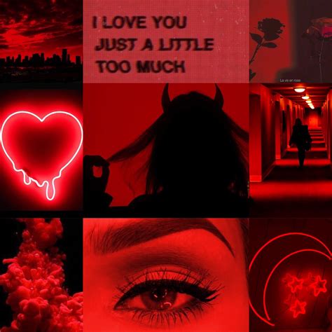 Aesthetic Red Mood Dark Grunge Neon Love Sad