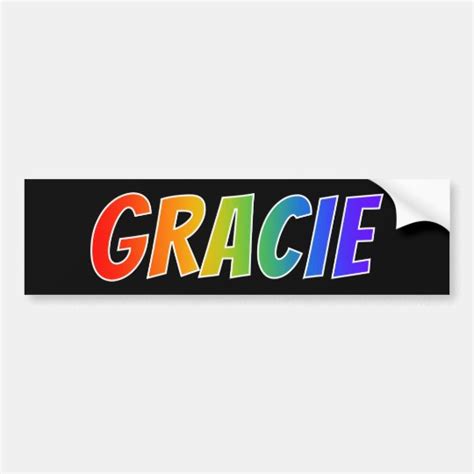 First Name Gracie Fun Rainbow Coloring Bumper Sticker