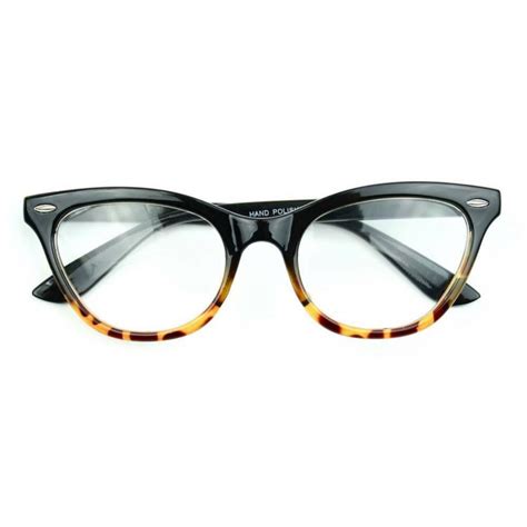 Women Vintage Cat Eye Ombre Eyeglasses Clear Lens Blacktortoise