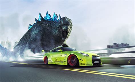 Godzilla Finally Meets The Nissan Gt R Gtspirit