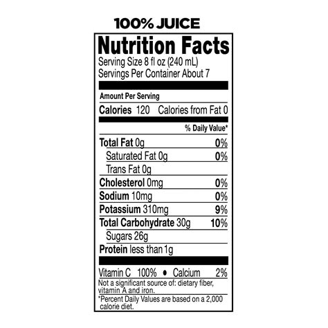 Dole Pineapple Juice Nutrition Label Bios Pics