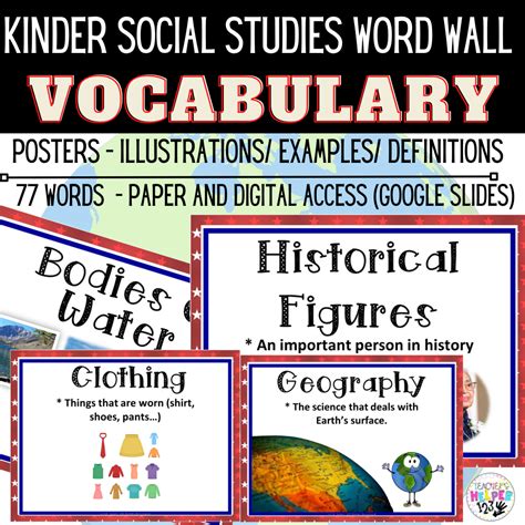 Word Wall Vocabulary Posters For Social Studies Kindergarten 86