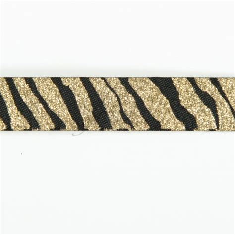 Indian Trim Animal Glitter Stripes Indt18 03 Blackgold Shine