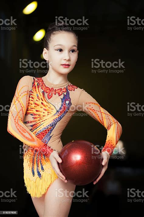 Girl Is Engaged In Rhythmic Gymnastics Stock Photo Download Image Now