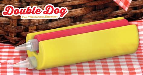 Double Dog 2 In 1 Hot Dog Shaped Condiment Dispenser The Green Head