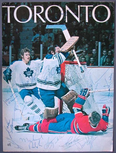 1970 71 Toronto Maple Leafs Team Signed Program Cover 21