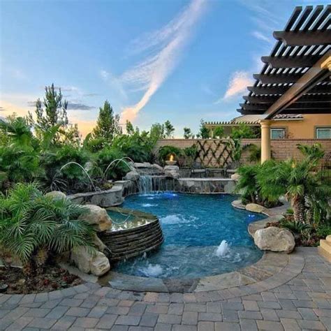 Top 60 Best Pool Waterfall Ideas Cascading Water Features Dream