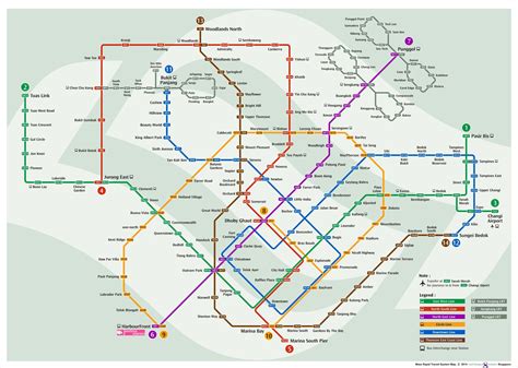 A Map Of The Singapore MRT Mass Rapid Transit System To Be Completed By Singapore Map