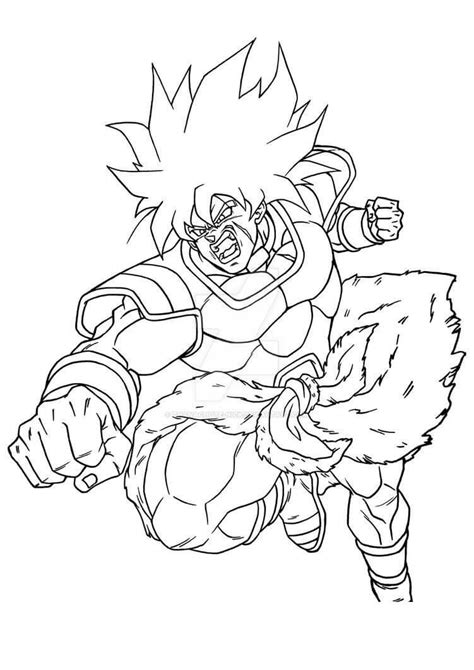 Broly Action Coloring Page Anime Coloring Pages