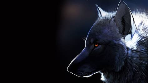 Wallpaper Wolf Nature Fantasy Art Glowing Eyes Dark Animals