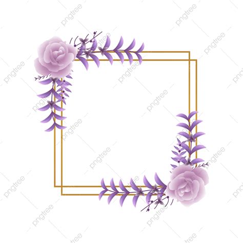 Wreath Flower Frame Vector Hd Images Square Frame Decorated With