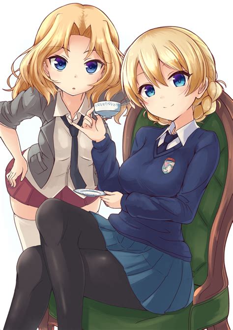 Darjeeling And Kay Girls Und Panzer Drawn By Yukishiro Danbooru