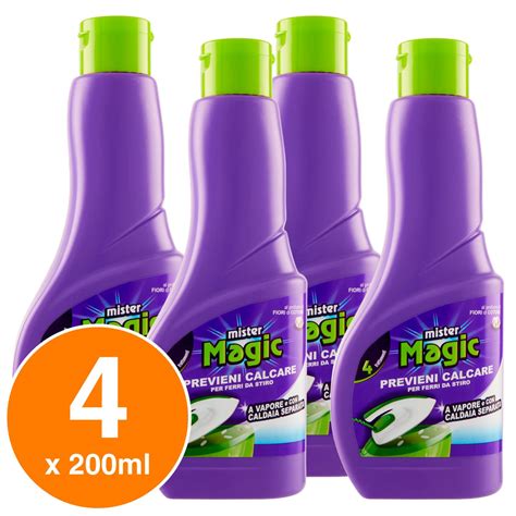 4x Mister Magic Previeni Calcare per Ferri da Stiro a Vapore o con