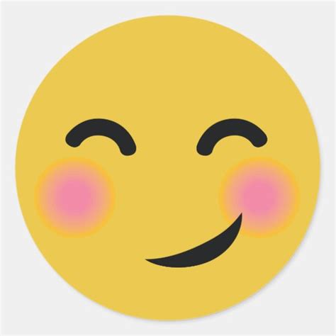 you got me blushing emoji classic round sticker