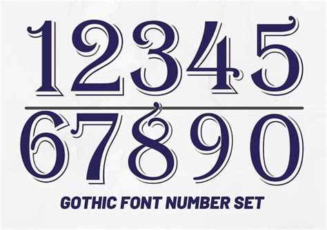 Gothic Number Font Svg Gothic Font Stencil Svg Shirt Number Etsy India