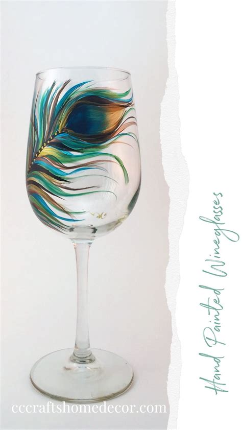 Beautiful Peacock Wine Glass From Cc Crafts And Home Decor Printed Wine Glasses Painted Wine