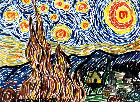 Vincent Van Goghs Starry Night Painting By Genevieve Esson Pixels