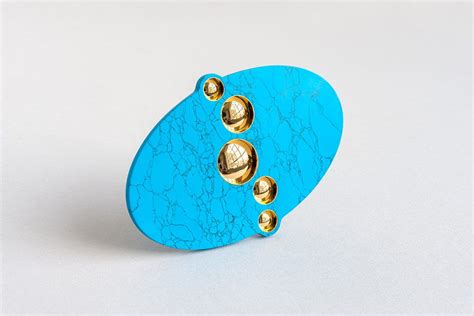 Jiro Kamata Brooch Flare Sky Reconstructed Turquoise K Gold