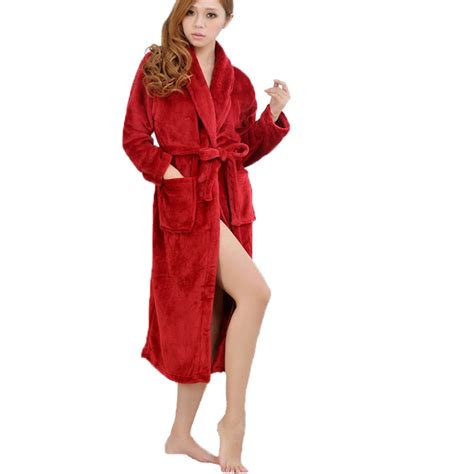 Bath Robe Unisex Bathrobe Winter Robe Loose Long Sleeves Coral Fleece