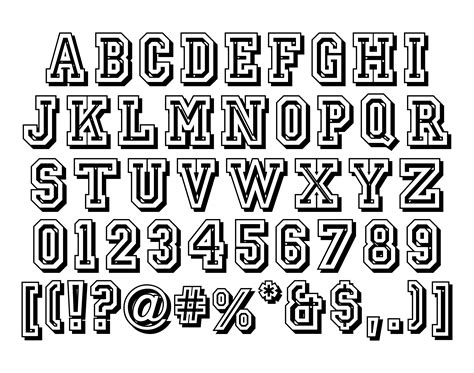 Varsity Font Svg Grunge Font Svg Outline Font Svg Varsity