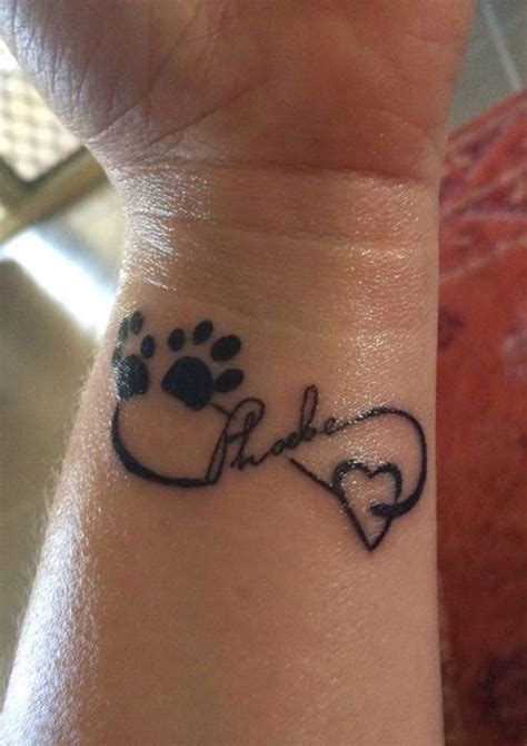 Infinity Dog Paw Print Tattoo On Wrist