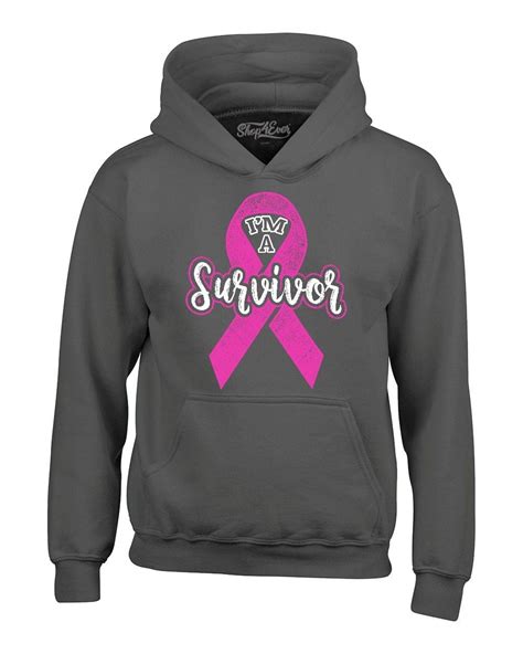 shop4ever shop4ever men s i m a survivor breast cancer awareness hooded sweatshirt hoodie