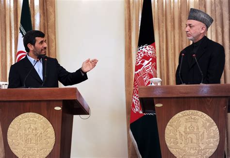 Karzai Cozies Up To Ahmadinejad As Iran Accuses Us Of Playing A Double Game In Afghanistan