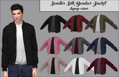 Semller Silk Bomber Jacket Sims 4 Male Clothes Sims 4 Men Clothing