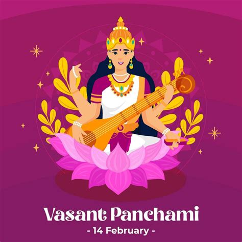 Happy Vasant Panchami Day The Day Of India Vasant Panchami Day Illustration Vector Background