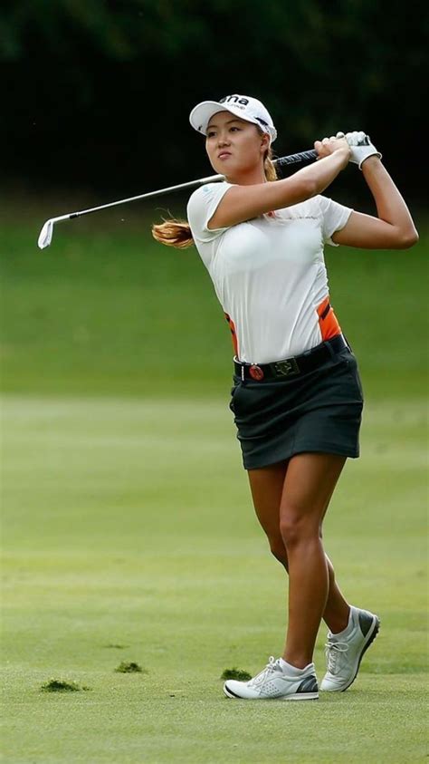 Minjee Lee Of South Korea Hits Her Approach Shot On The 12th Hole As