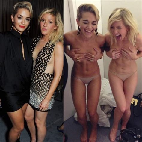 Rita Ora And Ellie Goulding Hand Bra And Knickers Roadster77