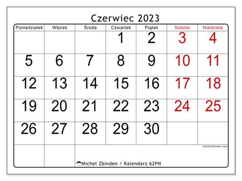 Kalendarz Czerwiec 2023 Do Druku “501pn” Michel Zbinden Pl