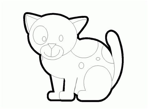 Dibujos Para Colorear Faciles De Gatos - Para Colorear