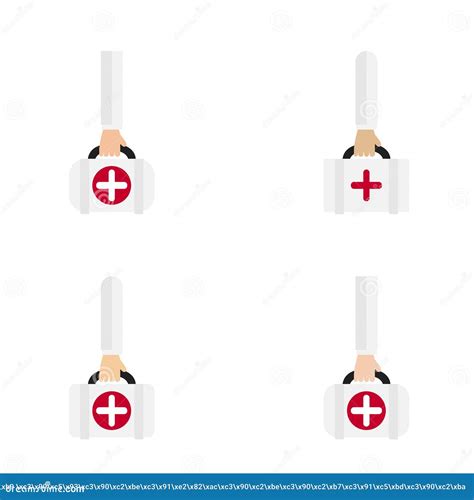 Image Of First Aid Kit Doctor Carries First Aid Kit Hand Vector