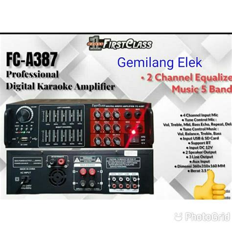 Jual Amplifier Karaoke FIRSTCLASS FC A387 Bluetooth USB SD Di Lapak