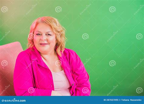 Plus Size Mature Woman In Casual Style Stock Image Image Of Positive