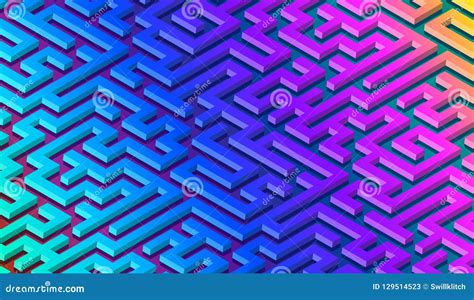 Maze Pattern Abstract Background With Vibrant Labyrinth For Poster Or