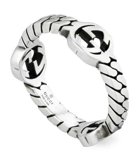 Gucci Sterling Silver Interlocking G Ring Harrods Ae