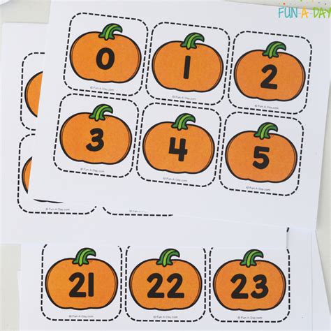 Pumpkin Calendar Numbers Free Printable Fun A Day